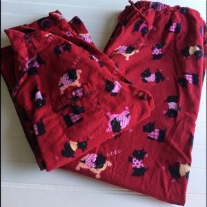 Delicates Red Pajama’s with Scottie Dogs.